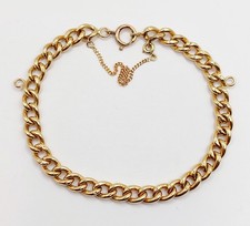 Bracciale vintage oro 18k maglia gourmet e 2 anelli per charm