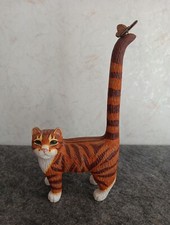 Vintage Figurina Tabby Pesante Edizione Limitata con Farfalla sulla Coda di Tyber Katz