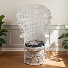 Poltrona Pavone Rattan Intrecciato Icona Design Boho Chic Vintage Anni '60