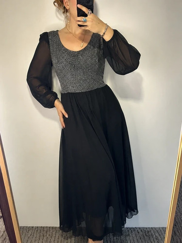 Abito vintage anni nero - vintage,
