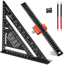 180Mm Squadra Da Falegname, 300Mm Righello Falegname 45°/ 90°, Con Matite Da Car