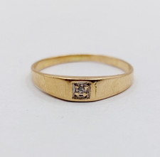 Piccolo anello giunco vintage oro 18k e diamanti