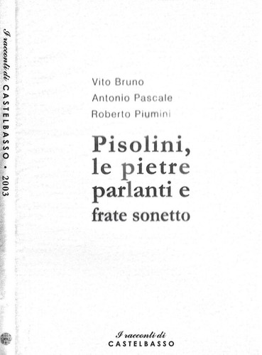 Pisolini pietre parlanti e - pisolini,, le