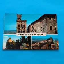SALUTI DA S. MARINO REPUBBLICA  S. MARINO  CARTOLINA A COLORI SCRITTA VIAGGIATA