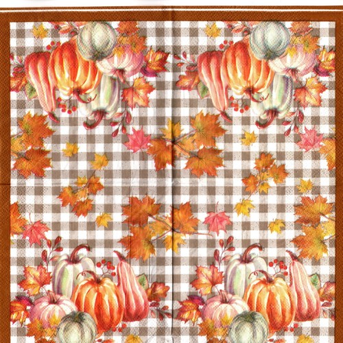 Serviettes papier potiron - serviettes,