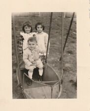 B3 -  Foto Photo Fotografia Anni 40 - Trio bambini con giostra giocattolo