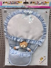 FIOCCO NASCITA COCCARDA FUORI PORTA DA RICAMARE PUNTO CROCE MONGOLFIERA AZZURRO