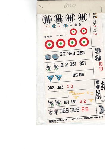 Tauro models decals macchi - tauro,