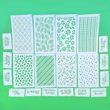 Diamond Press Happy Holiday Stamp Set di fustelle e stencil NUOVO 120-031