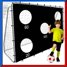 Porta da Calcio In Metallo con Rete e Tappetino Parete Bersaglio Di Precisione