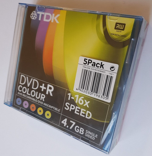 Tdk dvd colour pack slim - tdk, dvd+r