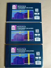 3 Blocchetti Ricevute di condominio tre copie autoricalcanti F.to  10x17 