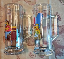 I SIMPSON - Lotto 2 x Boccale Birra Tipo Buckling da 0,5 litri - Altezza cm 20