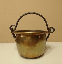 ? Pentola/Pentolino In Ottone & Ferro Battuto Con Manico D'EPOCA 