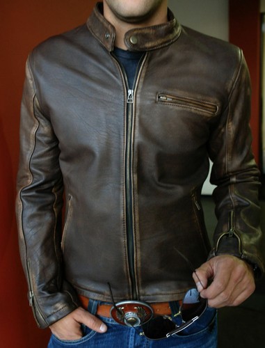 Giacca pelle uomo - , biker