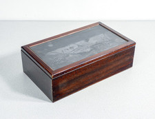 ⚜️ SCATOLA LASTRA LITOGRAFICA TINO AIME 1973 GRAFICA NOTTURNO SULLA LANGA LANGHE