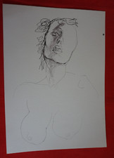 Renato Guttuso Fotolitografia Mezza figura 1962 stampa