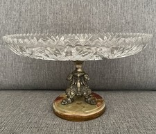 Alzatina/Centrotavola argento 800 Cristallo Molato e Onice, Manifattura Firenze