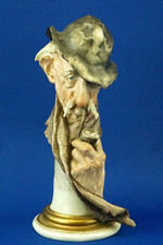 Giuseppe Cappè Scultura porcellana busto Anziano con pipa Capodimonte Italia XX
