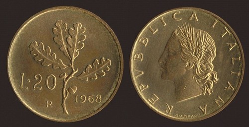 Lire 1968 ramo - 20, di