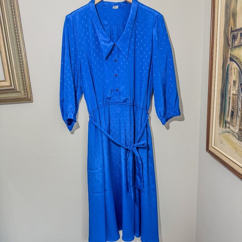 Abito midi jacquard pois blu - pois,
