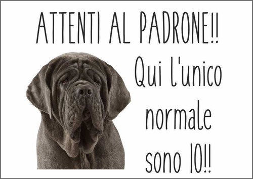 Cartello segnaletico mastino - cartello,