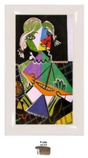 Picasso,Ragazza con la barca Stampa con cornice bianca laccata  Misura cm. 50x33