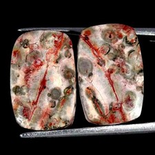 Coppia Di Cabochon In Giada