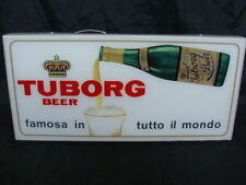 INSEGNA BIRRA TUBORG OLD SIGN BEER ANNI 50 TARGA LUMINOSA EPOCA VINTAGE