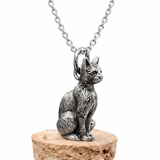 Ciondolo gatto felino argento