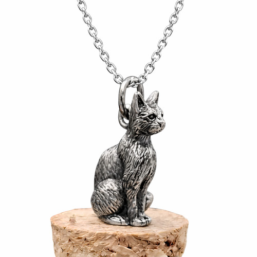 Ciondolo gatto felino argento