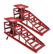 Rampe Sollevamento Auto 2 pz Acciaio Rosso 4 tonnellate idraulico wrapping ponte