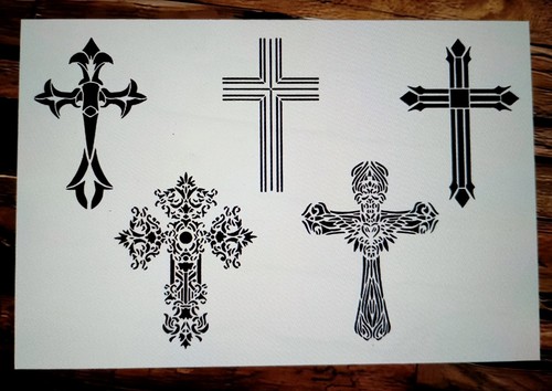 Cross designs stencil - a4,