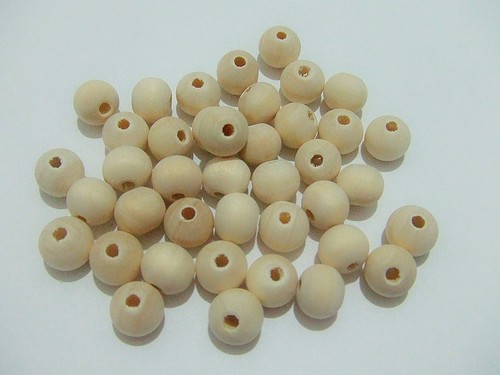 50pz perline legno naturale - perline,