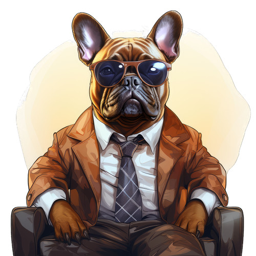 Bulldog francese cane - , auto
