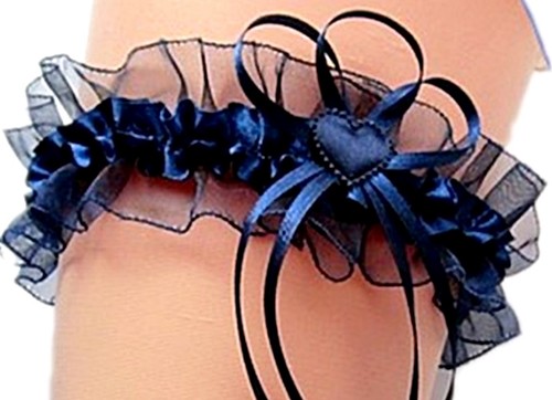 Giarrettiera sposa blu scuro