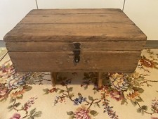 Antica Grande Scatola Baule Cassapanca in legno antico,maniglie in ferro battuto