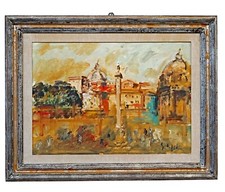 Dipinto ad olio su tela Veduta