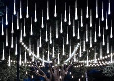 LUCI DI NATALE A LED NATALIZIE CON EFFETTO PIOGGIA METEORITI LUCE BIANCO FREDDA