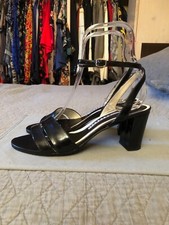 FRATELLI ROSSETTI SANDALI BLACK PATENT ANKLE ORIGINAL 39 EUR 6 UK 9 US