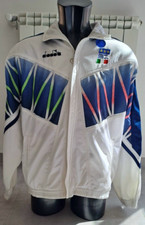 FELPA TUTA TOP TRACKSUIT ZIP VINTAGE DIADORA NAZIONALE ITALIA AZZURRI 1994 tg XL
