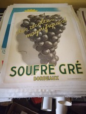 manifesto poster pubblicitario soufre gre Bordeaux vino illustrato Dupin 1930s