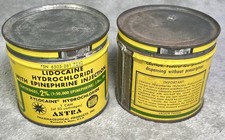 Lotto 2 Latta Dentale Vintage Vuota Astra Prodotti Farmaceutici Lidocaina Epi Carrello