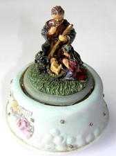 CARILLON PRESEPE ARTIGIANALE DECORATO A MANO Natale Sacra Famiglia Natività