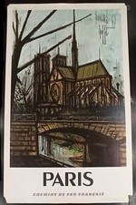 Poster della SNCF, Notre Dame, Parigi, Bernard buffet, Affiche Ancienne Paris