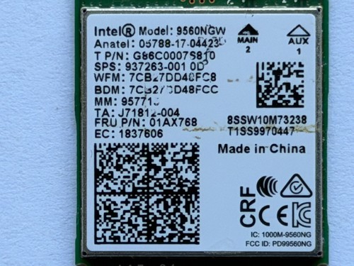 Scheda rete intel 9560 ngw - scheda, ac