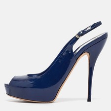 Gucci Blue Patent Sofia Peep