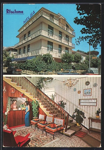 Cartolina riccione pensione - cartolina, riccione,