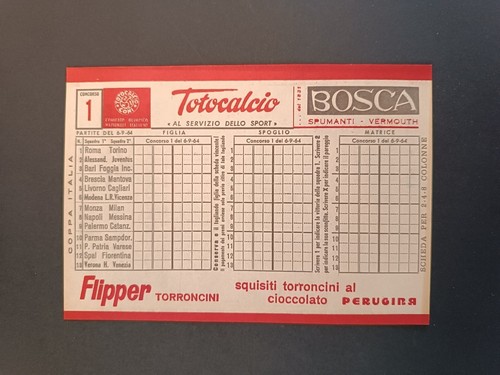 Schedina totocalcio 1963 - schedina, 1963/64