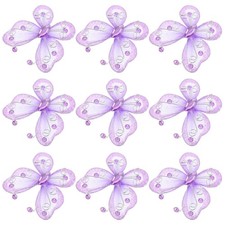  24 farfalle in organza trasparente: cornice in filo metallico con strass -